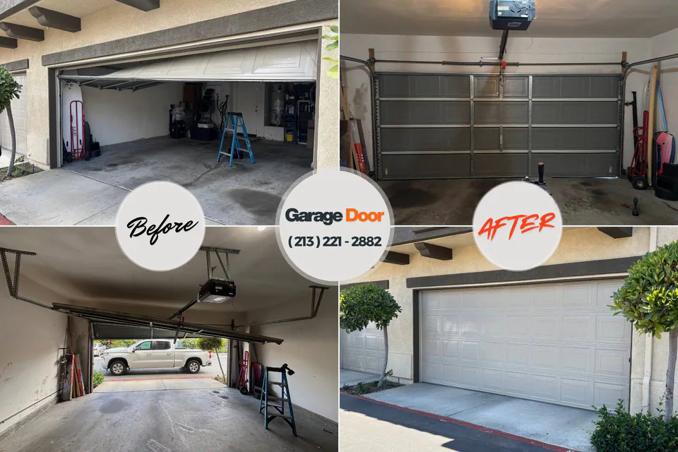 Before and after: garage door repair Berthoud, CO